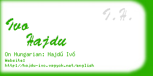 ivo hajdu business card